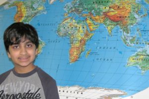 Satya Hariharan, 12, has won the Skyridge Middle School Geography Bee two years running. He is hoping to win state this year.