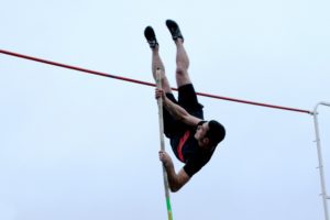 Brendan Casey clears 14 feet, 3 inches to beat some of the best pole vaulters in Southwest Washington Friday, at Columbia River High School. Casey also claimed first in the javelin with a throw of 168 feet, 6 inches.