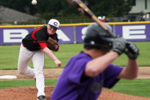 Camas senior Zach Carter struck out 12 Columbia River batters through six innings pitched. The Papermakers smashed three home runs in the top of the seventh inning to win 15-2.