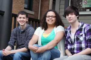 Connor Sullivan and Emily McDonald, both of Camas, and Jaycob Bailey of Washougal (left to right), all took part in the recent digital storytelling showcase, held at Fort Vancouver High School. Through the project, Clark County youth shared their life stories. "They were deep," Sullivan said of the videos.  "They have a lot of impact to them."