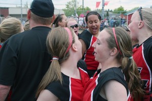 The Camas softball team defeated Mountain View 10-6 Thursday, and then Prairie 7-2 and Kelso 9-5 Friday, to capture the program's first district championship.