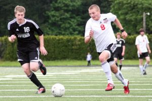 Drew White (8) and the Camas High School boys soccer team delivered two  exciting victories in front of home crowds at Doc Harris Stadium to return to the final four.