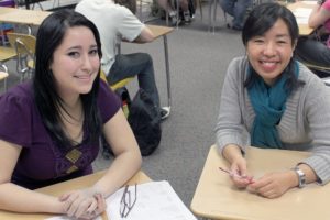 Nani Sasaki (left), a junior at Washougal High School, is organizing a live music concert to benefit the victims of the recent earthquake in Japan.  She was inspired to pursue the project after discussing the issue during her Japanese studies class taught by Shoko Fuchigami (right). The concert will be held Friday, June 17, at Coffee Revolution inside River Rock Church in Camas.