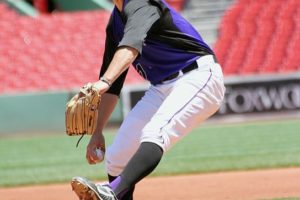 Taylor Williams, a 2010 Camas High School graduate, tossed a scoreless inning for the New England Collegiate Baseball League All-Stars against Team USA June 27, at Fenway Park in Boston. Williams, who pitches for Washington State University, is with the Keene Swamp Bats, in New Hampshire, this summer.