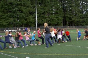 Students at Lacamas Heights Elementary School in Camas participate in a tug-of-war as part of the school's annual Sport-A-Thon.  The event raised $7,500, which will go toward student and family activities at the school.