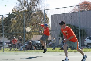 Washougal High School seniors Eyan Cagle (left) and Patrick McCarthy (right) captured the 2A sub-district tennis doubles championship Saturday,