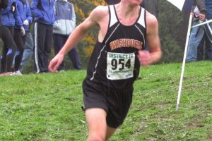 Dylan Croeni captured the 2A district cross country championship Saturday, at Evergreen State College in Olympia. He also set a course record time of 15 minutes, 57.68 seconds.