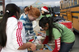 Students from Camas and Washougal high schools will see who can bring in the most food, clothing and toy donations for the annual Stuff the Bus contest. All donations will go to local charities. The Camas-Washougal Business Alliance coordinates the event.