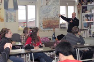 Advanced Placement world history teacher Sam Greene engages students in a lively discussion on Friday. Camas High School's AP program has grown significantly in recent years.  In 2010, 298 students took a total of 512 AP tests. Four-hundred-twelve had a score of 3 or better. That is in comparison to 2003, when only 60 students took the AP tests with 64.6 percent scoring a 3 or better.