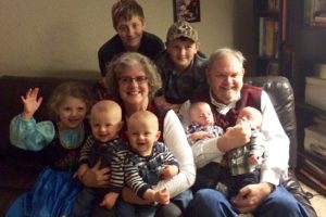 Bob and Pat Orr, of Camas, enjoyed Christmas Eve with their seven grandchildren, Aviya, 6, Aiden and Nolan, 10 months, Ananias and Thaddeus, 3 months, Avery, 14, and Nate, 12. "It's double the fun and double the work," Pat said, regarding the two sets of identical twins born in 2014.