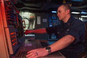 Photos courtesy of Joe Bishop/U.S. Navy
Petty Officer Aaron Almond has been aboard the  USS Boxer since May as a part of the Amphibious Squadron ONE, which can perform its mission on aircraft, surface ships, submarines, ashore and with special warfare combat crews.