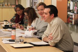 Camas Public Works Director Steve Wall (far right) speaks to the City Council during a planning conference Saturday. Wall, formerly the city's utility manager, was appointed to succeed Eric Levison who will retire at the end of February.