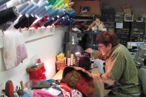 Karen Ferguson works on a jacket in her sewing room, at her Fern Prairie home. Ferguson, a seamstress, provides alterations and custom tailoring and sewing services. She also makes cushions, curtains and pillows. "People bring projects to me," Ferguson said. Her clients include local businesses and churches.