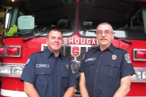 Tyler McMahon and Larry Wagoner are both volunteer firefighters for the Washougal Fire Department.