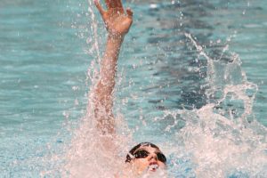 Kasey Calwell clinched second place for Camas in the 200 individual medley (above) and the 100 breaststroke at the 4A boys state swimming championships Saturday, at the King County Aquatic Center in Federal Way.