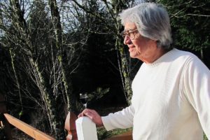 Frank de la Rosa looks out toward the five-acre backyard of the Washougal home he shares with his wife Carolyn. Frank, 79, a former double bass player for singers including Ella Fitzgerald and Sarah Vaughan, retired in 2003. "I play the piano at home just for myself, and I do a lot of reading," he said. "It's a different generation [of entertainers] now. It's a young kids' game."