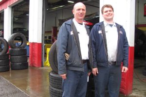 Rich Gunderson and his son, Kurt, both work at Gunderson's Les Schwab Tire Center, in Camas. They are descendants of company founder, Gary Gunderson. The business, previously located in downtown Camas, has undergone a few name changes since 1963.