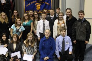 Danielle Frost/Post-Record
Jemtegaard Middle School students were all smiles at the Future Business Leaders of America regional conference at Kalama High School, where they won several awards. It is the only middle school chapter in the region, so the members compete against high school students.