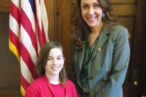 Hathaway Elementary School fourth-grader Paige Maas stands with U.S. Rep. Jaime Herrera Beutler of Camas during a trip to Washington, D.C. to advocate for diabetes research and prevention.