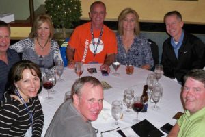 Photo courtesy of Dolly Fisher Bales
Camas and Washougal runners Dana Seekins, Dolly Fisher Bales, Derek O'Quinn and Anita Burkard enjoy dinner with their families before the Boston Marathon. All four runners crossed the finish line before the bombings on April 15.