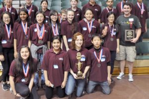 The Skyridge Science Olympiad team placed third at the state tournament last month. The Blue Team won 14 medals and ribbons out of 23 events.