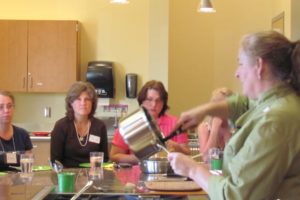 Chef Karen Lasher teaches a class on French cooking to students at Clark College at Columbia Tech Center.