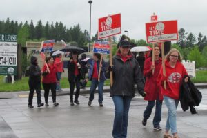 Educators from the Camas and Washougal school districts joined forces last Wednesday during a demonstration at 192nd Avenue and 34th Street during the teacher walkout day. The protest was against the state Legislature for failing to fully fund K-12 education.