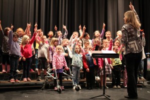 Children at Hathaway Elementary School performed a concert for their parents at the Washburn  Performing Arts Center recently, under the direction of Hathaway music teacher Amy Switzer. The instruments were purchased through a grant from the Washougal Schools Foundation and the Hathaway Boosters.