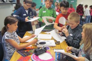 Fourth-graders make star finders at the OMSI interactive workshop at Dorothy Fox Elementary School in Camas.