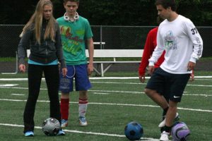 Participants on the Camas Unified Soccer team work together during practices and games. The program helps special education and general education students get to know each other in a team setting.