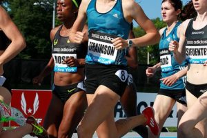 Alexa Efraimson runs at the Adidas Grand Prix Diamond League meet Saturday, in New York. The 17-year-old from Camas clinched 10th place in the Elite 1,500-meter race in 4:07.25. It is the second fastest time by a high school runner in the United States.