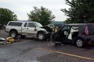 Two people died Wednesday, in a two-vehicle accident that occurred near the Steigerwald Lake National Wildlife Refuge.