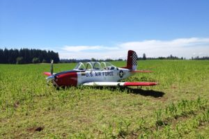 A 1954 Beechcraft plane owned by David and Susan Holt, of Port Ludlow, Wash., made an emergency landing near Grove Field Airport north of Camas this morning. The couple were not injured. FFA officials will be investigating the incident.