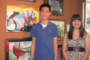 The two young artists have a grouping of their work on display at the Ballard & Call gallery, along with their prize winning pieces from this year's Camtown Youth Festival.