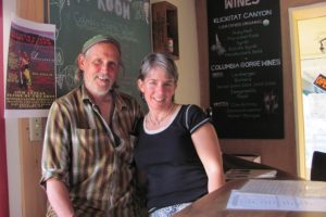 Danielle Frost/Post-Record
Robin Dobson and Kathleen Perillo own and operate Klickitat Canyon Winery. Here, they relax in their Stevenson tasting room.