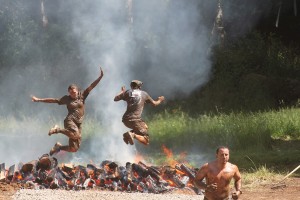 Getting muddy and jumping over fire are just some of the crazy obstacles designed to push humans to the limit during the Washington State Spartan Sprints Saturday and Sunday, at Washougal Motocross Park.