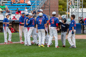 The Camas-Washougal Babe Ruth 13-year-old all-stars celebrate a 10-6 victory against Tallahasse-Leon, Florida at the Babe Ruth World Series Aug. 18, in Jamestown, New York.