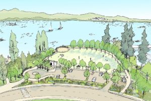 A conceptual design by Berger/ABAM shows several potential uses of some of the former Hambleton Lumber Company site at 335 S. "A" St., Washougal. It includes a viewpoint plaza, parking lot, restrooms, boat launch for kayaks and canoes, shoreline access for the public and an ADA fishing pier. The waterfront trail and park received the top ranking among 15 projects that are pursuing funding through the Washington Wildlife Recreation Program's water access grant.