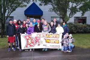 Camas teens Ka'iulani Warren (center, red hat) and friend Luke Bruno (far left, black hat) organized a team for the recent Step Out: Walk to Stop Diabetes on Sept. 28. Warren was diagnosed with type 1 diabetes at age 4.