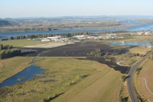 Washougal resident Steve Carroll captured this image on Saturday of the burned area at Steigerwald Lake National Wildlife Refuge. The fire, believed to have been started by a discarded cigarette, consumed approximately 140 acres.