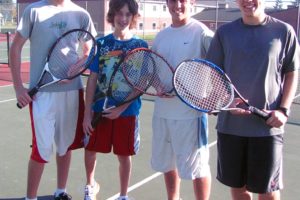 Regan Townsend, Andrew Kelly, Michael Stevens and David Choi (left to right) are going to be to be playing for Washougal in the 2A district boys tennis tournament Thursday, in Lacey.