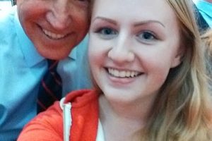 Alex Carstens snaps a "selfie" with U.S. Vice President Joe Biden during a political event she and several other Washougal High School students attended to learn more about the campaign process.