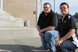 Wanda Miller and Ryan Dickerson are leading the charge for the Camas Athletic Boosters brick fundraising campaign. Miller serves as president and Dickerson as vice-president. Proceeds from the brick sale will benefit student athletic programs at the middle- and high-school level.