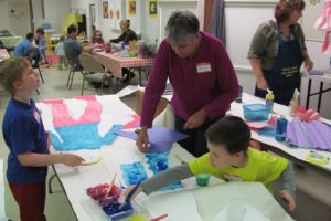 Painting figures on paper was among the activities during an Oct. 28 "Messy Church" session held at Camas United Methodist Church. The free event also included a skit, dinner and preparing donations for the Seafarers centers in Vancouver and Portland. "The point is we get a chance to play as we learn and share activity together," said CUMC Pastor Richenda Fairhurst. "We hope to create a safe space for all ages to participate in activities that celebrate wellness, healing, health and good hearts."