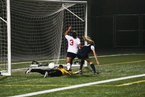 Anyssa DeVera delivered the tying goal for Camas in the final minutes of regulation in the district championship game Nov. 4, at Doc Harris Stadium. Skyview won the title in a shootout.