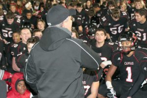 After the Camas football players shutout Meadowdale 40-0 Saturday at Doc Harris Stadium, coach Jon Eagle said they have to practice on Thanksgiving because they are going to the Tacoma Dome for the first time in school history.