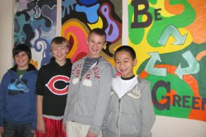 Skyridge Middle School seventh-graders, from left, Joey Emmet, Cooper McNatt, Michael Mattthews and Christian Nghiem attended a Green Schools Summit recently. They learned about additional ideas for resource conservation.