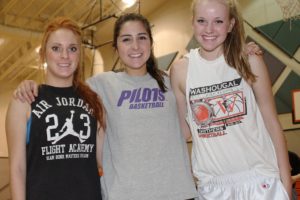 Washougal seniors Sarah Brown. Kendall Utter and Maddie Down (left to right) have formed a lifelong bond on the basketball court. The Panthers begin the season Wednesday.