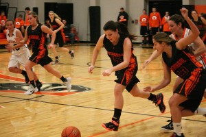 Alyssa Blankenship dribbles the basketball after stealing it. The Washougal High School junior led the team in points, steals, assists and blocks last season. She was also named first team all-league.