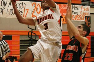 Yorro Bah glides to the hoop for the Washougal High School boys basketball team. He is one of six seniors looking to make an impression on the hardwood.